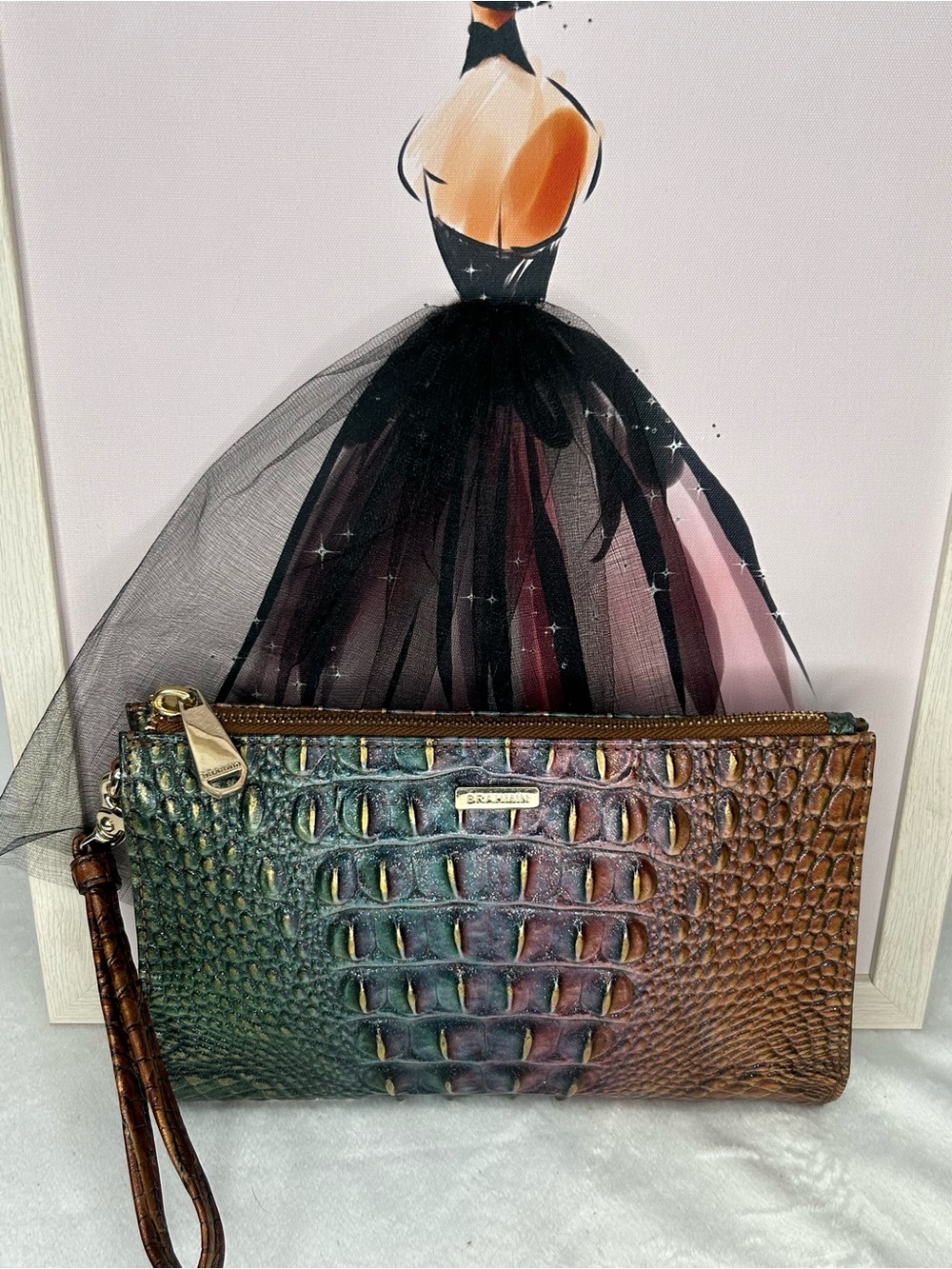 Brahmin Daisy Wristlet Clutch -Mystical Ombre